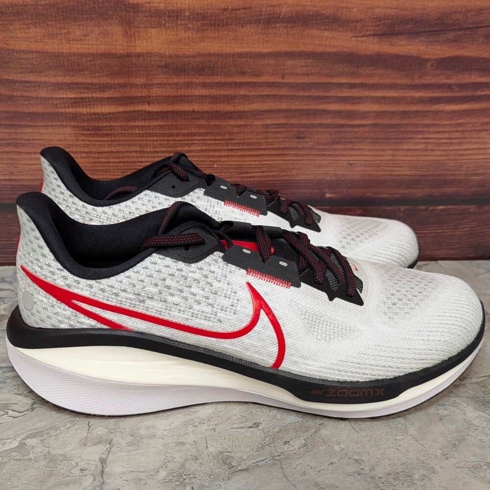 Nike Zoom Vomero 17 White Black Fire Red Men's 12.5 Running Shoes FB1309-103
